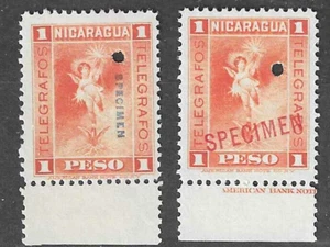 Nicaragua 1900 1p Telgrafos fiscal, SPECIMEN ovpt., from Am. Banknote archives - Picture 1 of 1