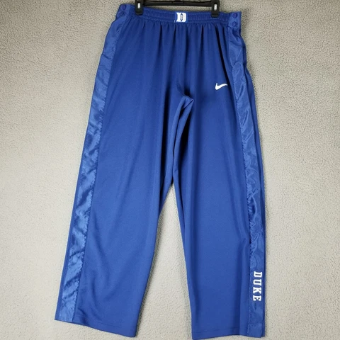 Nike DUKE Tear Away Snap Basketball Pants XL Blue Devils Baggy Wide Leg Hip Hop Cover