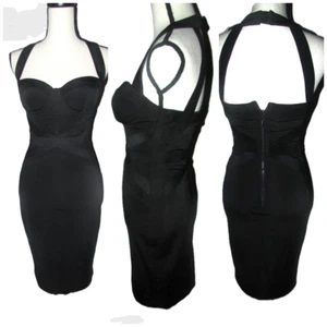 Abito bustier Y2k Guess 4 bodycon spalline supporto stravagante steampunk punk vintage - Foto 1 di 24