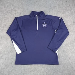 Dallas Cowboys Sweater Mens Small Blue Nike Pullover 1/4 Zip NFL On Field Adult - Picture 1 of 12