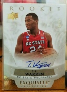 2013-14 Upper Deck T.J. TJ Warren Exquisite Collection Auto RC Gold #14/25 SSP