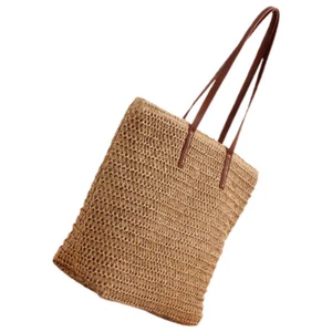 Beach Bag Summer Handbag Women Straw Tote Handbag Beach Tote Bag Woven Purse - Picture 1 of 12