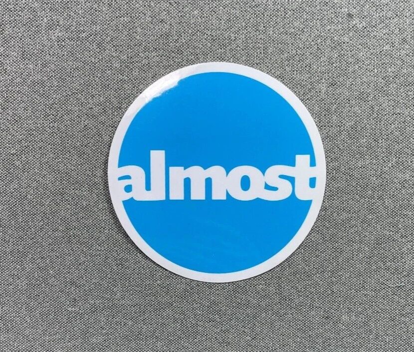 Almost Circle Skateboard Sticker Blue 3.7" - Image 1 of 1