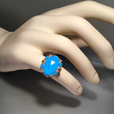 SOLD OUT! JUDITH RIPKA STERLING SILVER OVAL STONE RING - SIZE 7 - Image 1 of 4