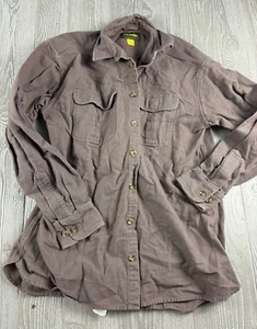Cabela's Men's Size Large Tall Brown Flannel Outdoor Long Sleeve Button Up - Picture 1 of 9
