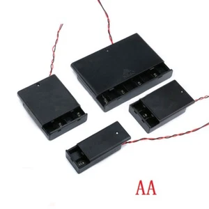 Enclosed Battery Holder Case Box With Switch/ Cover/ DC Plug/Wire 2 3 4 8 x AA - Picture 1 of 9