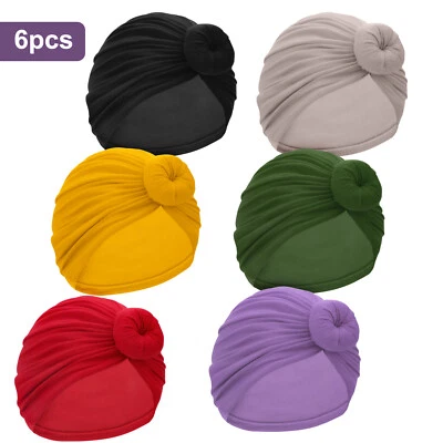 6pcs African Headwraps Turban for Women Hair Bonnet Head Scarf Headwrap Hat - Image 1 of 4