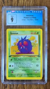 1999 Pokémon Venonat 1. Edition Jungle 63/64 CGC 9 Mint - Bild 1 von 2