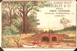 1880s BEACHLEY & CO DRY GOODS NOTIONS UNDERWEAR VICTORIAN TRADE CARD P4457 - Picture 1 of 2