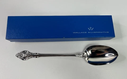 Wallace Silversmith Sterling Silver Decorative Serving Spoon 11” VINTAGE Cover