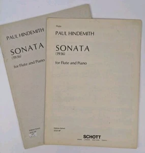 Paul Hindemith Sonata (1936) for Flute and Piano Edition Schott 2522 AP 1965 Ed. - Picture 1 of 9
