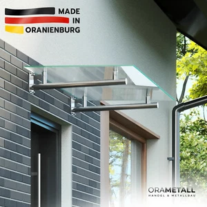 Glasvordach Edelstahl Milchglas Türvordach Haustür "Welkin" ORAMETALL nach Maß - Bild 1 von 12
