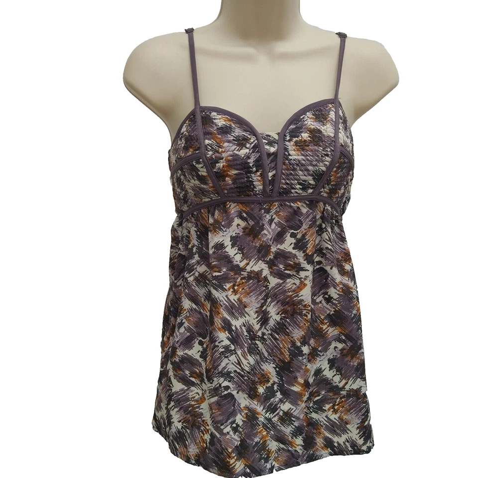 Blusa Top Xhilaraton Para Mujer Sin Mangas Cuello Corazón Púrpura Blanco Negro XS Foto 1 de 4