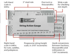 Guitar string action gauge, Original, stainless steel, inches, great for setups! - Picture 1 of 4