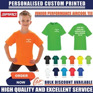 Personalised Custom Spiro Junior Performance Aircool Tee Shirt Sports S287J - Picture 1 of 18