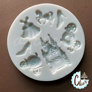 Stampo in silicone Castello a tema Cenerentola/Principessa, 7 cavità. - Foto 1 di 4