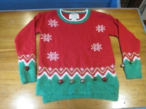 Women's Ugly Christmas Sweater Red and Green Size Small Free Shipping - Picture 1 of 1