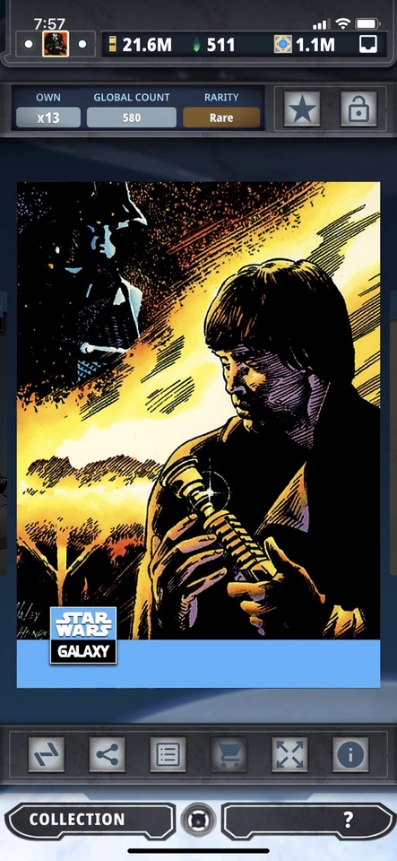 Topps Star Wars Digital Card Trader Galaxy Selects Luke Skywalker Insert - Image 1 of 1