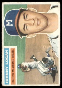 1956 Topps #136b Johnny Logan Gray Back - Picture 1 of 2