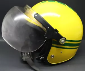 Vintage John Deere Snowmobile Helmet With Visor & Chin Strap Size S/M - Foto 1 di 14
