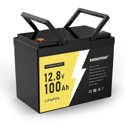 MADOT 12.8V 100Ah LiFePO4 Lithium Battery BMS Deep Cycle for RV Marine Solar Off-grid