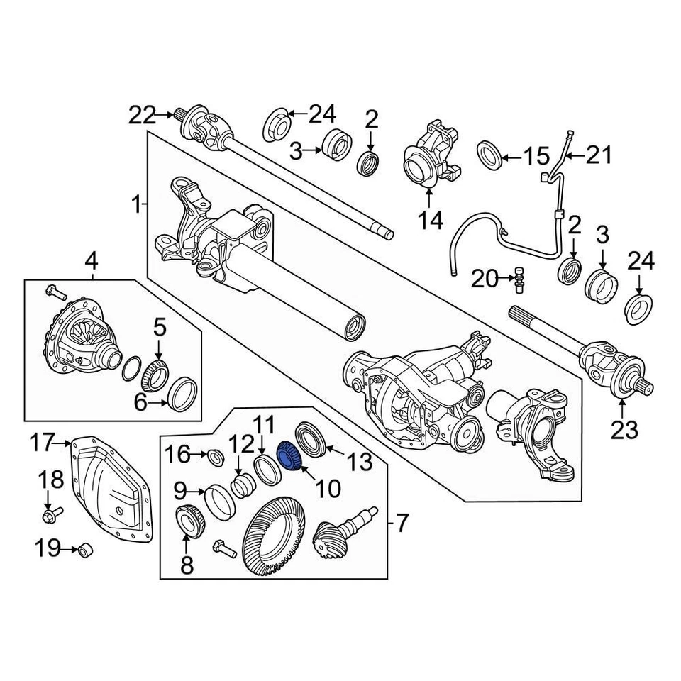 For Ford F-250 Super Duty 17-24 Ford Front Outer Differential Pinion Bearing - Image 1 of 1