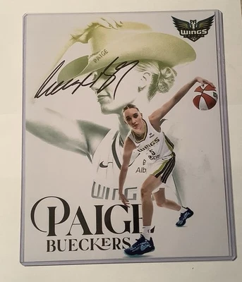Paige Bueckers 8x10 Autograph Dallas Wings *COA* - Image 1 of 2