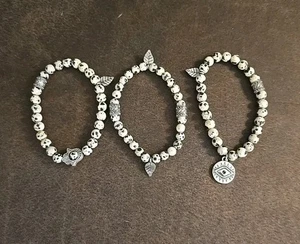 Erimish Dalmatiner Jaspis Edelstein Perlen Stretch Armband Set Natur Kristall 3 - Bild 1 von 4