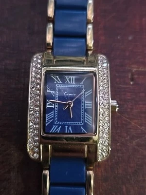 Kimio Ladies Gemmed Quartz Watch Rectangle Gold Tone- Needs Battery- Untested - Image 1 of 4