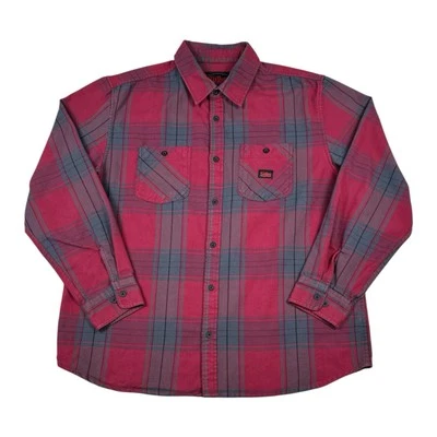 Camisa con botones de franela Sullen Art Empire para hombre XL pesada grunge roja gris a cuadros Foto 1 de 4