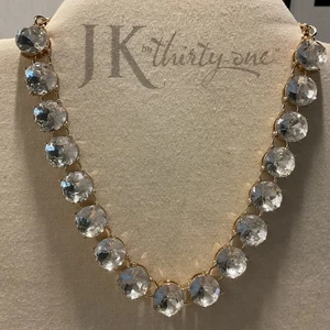 Und schöne goldfarbene Mode Klar Strass Schmuck Halskette Ohrringe Set Neu - Bild 1 von 4