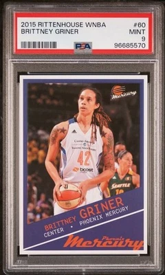 2015 Rittenhouse WNBA #60 Brittney Griner PSA 9 Phoenix Mercury Baylor Bears - Image 1 of 2