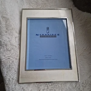 Vtg XL NEWBRIDGE SILVERWARE 8x10" 20x25cm Photo Image Frame Twotone Silverplate - Picture 1 of 17