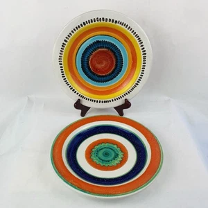 Vtg DeSimone Ceramic Pottery Plates Hand Painted Signed Italy De Simone MCM 60s - Picture 1 of 11