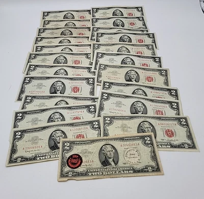 Lot of 22 $2 1963 Red Seal Lot. 760 - Image 1 of 4