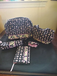 Lote de 5 carteras y accesorios Vera Bradley Pink Elephant - Imagen 1 de 18