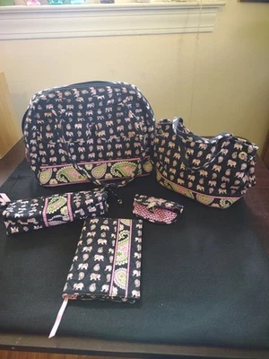 Lote de 5 carteras y accesorios Vera Bradley Pink Elephant Foto 1 de 4