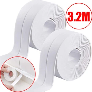 3 Rolls Bath Kitchen Caulk Tape Sealant Strip PVC Self Adhesive Wall Sealing Tap - Picture 1 of 16