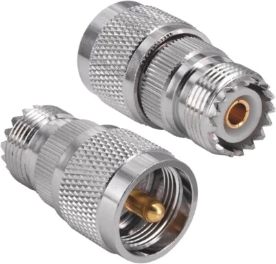 PL-259 UHF Male Plug to SO-239 UHF Female Jack Straight RF Adapter Connector - Image 1 of 4