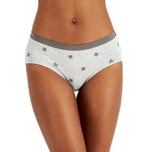 Jenni Elastic Waistband Cotton Hipster Underwear Panty Grey Stars NWT Size XL - Picture 1 of 6