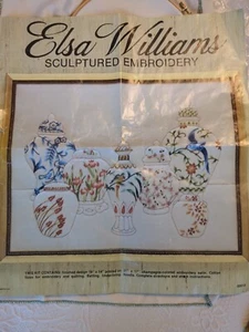 VTG Elsa Williams SCULPTURED Embroidery Kit Ginger Jar Chinoiserie LECLAIR Rare - Picture 1 of 12