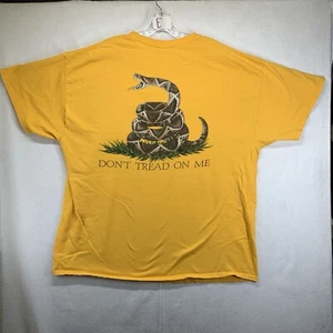 Vintage y2k Don't Tread On Me Snake T Shirt Mens 2XL 100% Cotton Golden - Picture 1 of 14