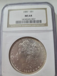 1887 ms64 morgan dollar - Picture 1 of 2