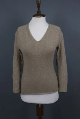 Allude Beige 100% Cashmere Knit V-Neck Pullover Sweater Size M - Image 1 of 4