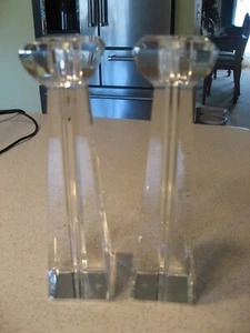 Waterford Crystal Metra 8"T Crux CandleStick Pair Candle Holder - Picture 1 of 7