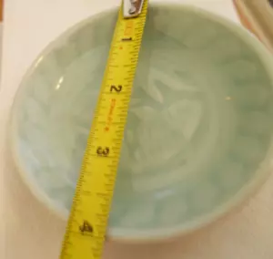 Longquan Celadon Koi 4” Ceramic Sauce Dish - Picture 1 of 3