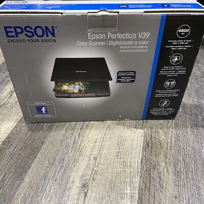 Epson Perfection V39 Flatbed Scanner Black Home Photography Digital 4800dpi - Image 1 of 2