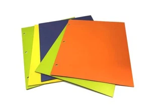 2 Pocket Folders with 3 Prongs for School Office Assorted Colors for Letter S... - Picture 1 of 5