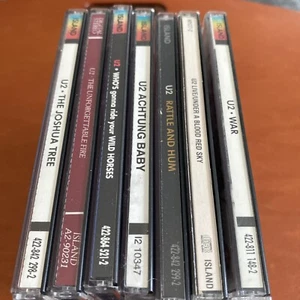 U2 - 7 CD LOT War Under Blood Red Sky Achtung Wild Horses Rattle Him Joshua Tree - Picture 1 of 17