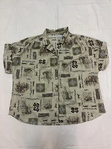 VINTAGE Cabin Creek Womens 3XL All Over Tiger Print Button Down Shirt USA Made! - Picture 1 of 11